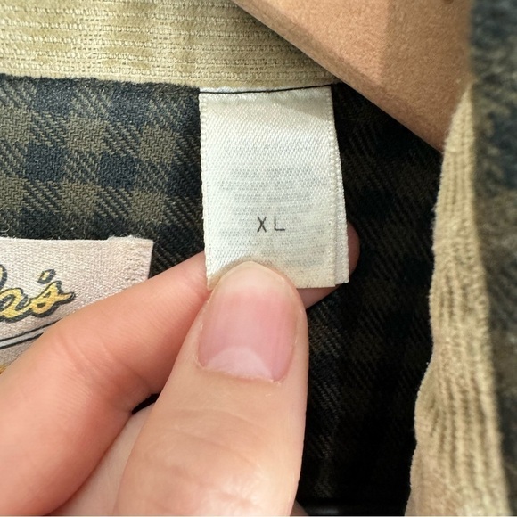 VTG Cabela's Men's XL Button Down Flannel Shirt Plaid Green Shacket Gorpcore - Picture 7 of 13